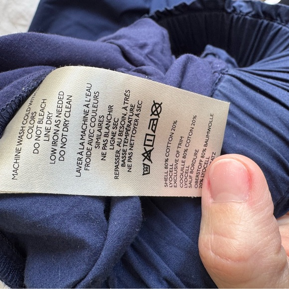 Anthropologie Maeve Pants Women Utility Wide Leg Blue Trousers Preppy - Picture 6 of 12